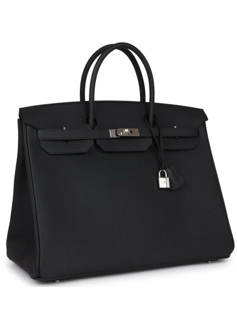 Absolutely must have 40 Black Togo Palladium Hardware trendy purse with lock/key